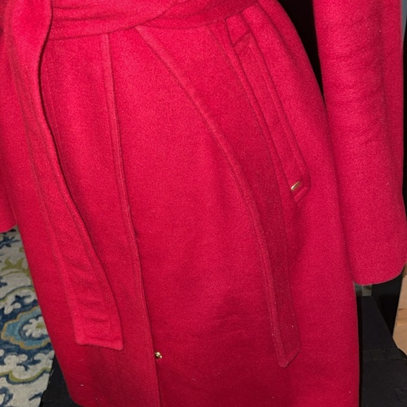 Women’s VINTAGE ELLEN TRACY 90’s with hood 100% wool lined coat sz 10 EUC Belt - Picture 3 of 15